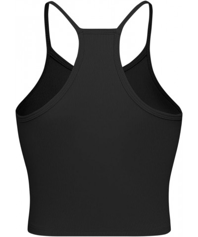 Ribbed Yoga Crop Tank Tops 2-3Pack Slim Fit Workout Camisole Black $5.69 Tanks