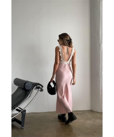 Women's Hollow Out Sexy Maxi Dress Spaghetti Straps Bodycon Y2K Long Dress Casual Summer E-Girl Party Clubwear I $9.02 Dresses