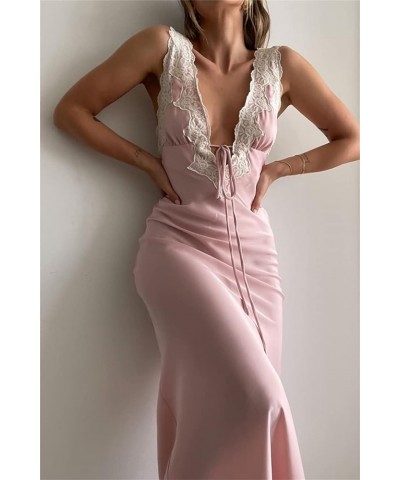 Women's Hollow Out Sexy Maxi Dress Spaghetti Straps Bodycon Y2K Long Dress Casual Summer E-Girl Party Clubwear I $9.02 Dresses