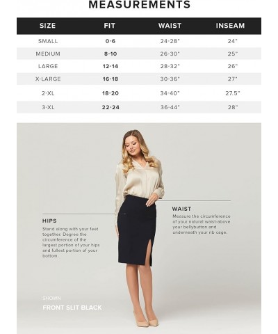 Premium Pencil Skirt for Women with Back-Slit - High Waist Bodycon Midi Skirts for Women - Business Wear to Work Classic Rust...