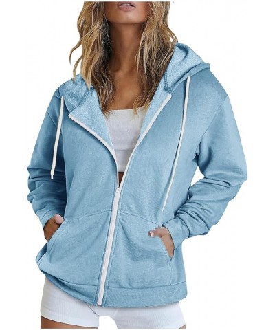 Lightweight Zip Up Hoodies For Women Fall Fashion Long Sleeve Hooded Sweatshirt With Pockets Thin Jacket y2k Clothes G012-lig...