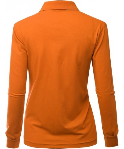 Women's Pique 180-200 TC Polo Dri Fit Collar T-Shirts Orange $11.28 Shirts