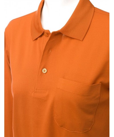 Women's Pique 180-200 TC Polo Dri Fit Collar T-Shirts Orange $11.28 Shirts