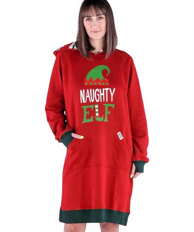 Oversized Hoodie Sweatshirt, Comfortable Sleepwear Naughty Elf Sleep Hoodie $20.80 Hoodies & Sweatshirts