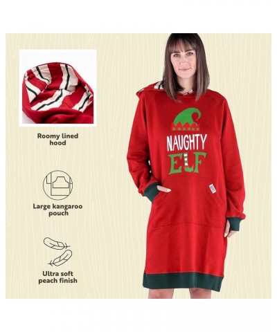 Oversized Hoodie Sweatshirt, Comfortable Sleepwear Naughty Elf Sleep Hoodie $20.80 Hoodies & Sweatshirts