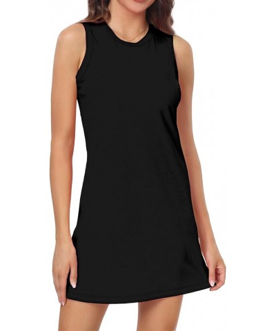 Tank Dress for Women Sleeveless Tennis Athletic Dress UPF50+ Lightweight Workout Casual Dress Black $15.50 Activewear