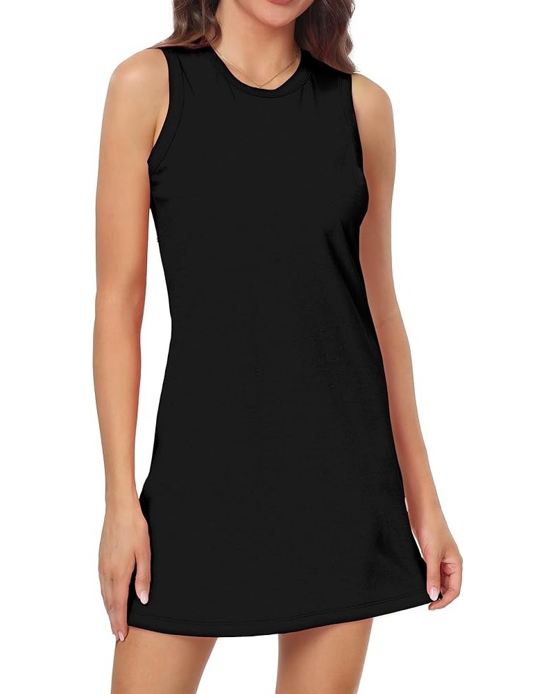 Tank Dress for Women Sleeveless Tennis Athletic Dress UPF50+ Lightweight Workout Casual Dress Black $15.50 Activewear