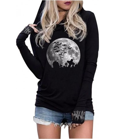 Long Sleeve Gothic Hoodie for Women Live by The Sun Love by The Moon Hoodie Shirts Gothic Novelty Graphic T-Shirt Black Moon ...