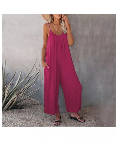 Jumpsuits For Women Summer Sexy Casual Wide Leg Cotton linen Rompers Fashion Sleeveless Backless Plus Size Overalls B Hot Pin...