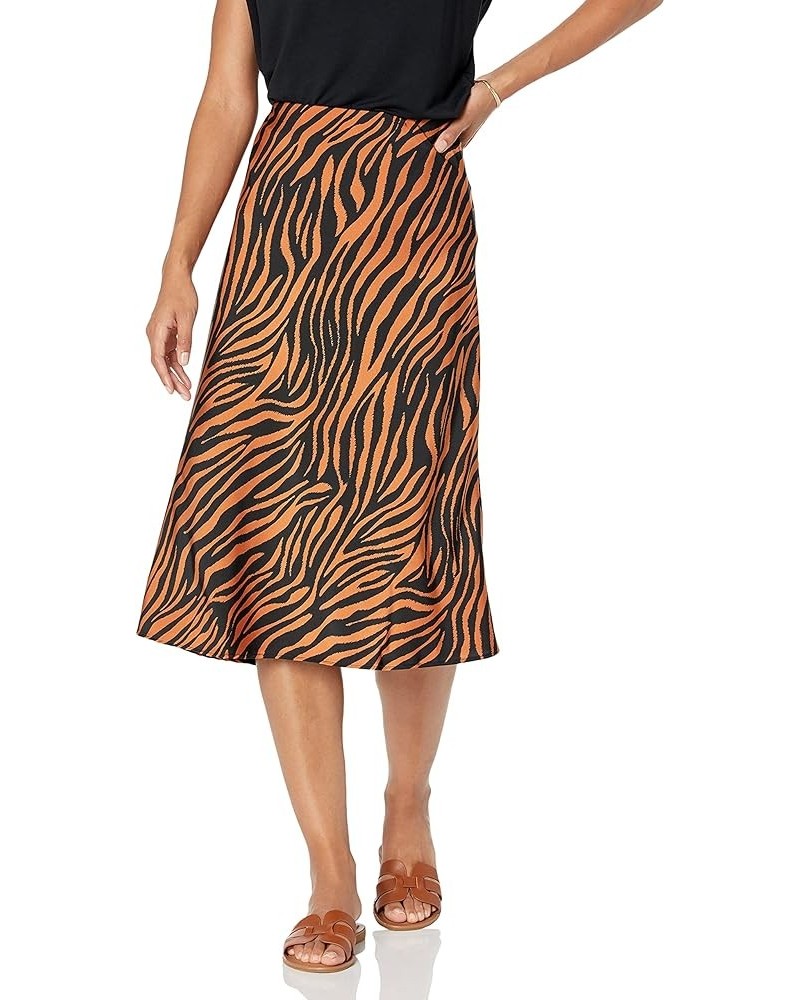 Women's Maya Silky Slip Skirt Hazel/Black Tiger Print $24.16 Skirts