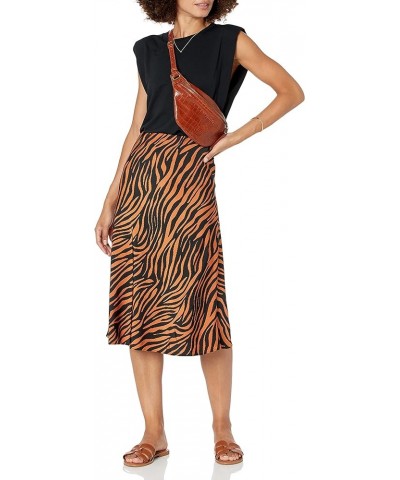 Women's Maya Silky Slip Skirt Hazel/Black Tiger Print $24.16 Skirts