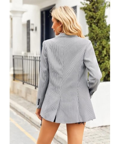 Women's Casual Long Sleeve Lapel Oversized Button Work Office Blazer Suit Jacket Z2-black Houndstooth $24.75 Blazers