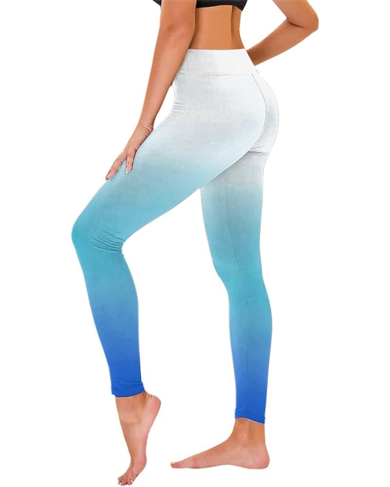 Flare Leggings for Women Leggings Printed Casual Long All- Boot Pants Slim Pants Flare Leggings H-light Blue $4.96 Leggings