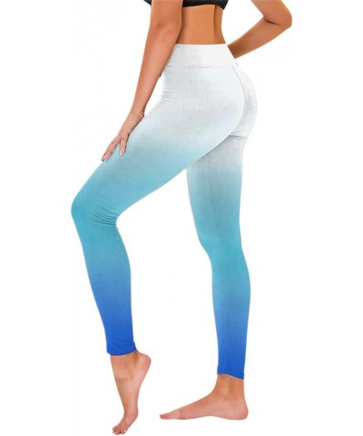 Flare Leggings for Women Leggings Printed Casual Long All- Boot Pants Slim Pants Flare Leggings H-light Blue $4.96 Leggings