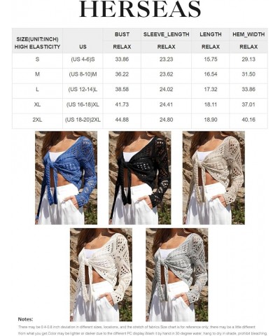 Womens Crochet Swimsuit Coverup Knit Crop Cardigan Long Sleeve Tie Front Sweater Grey $17.76 Swimsuits