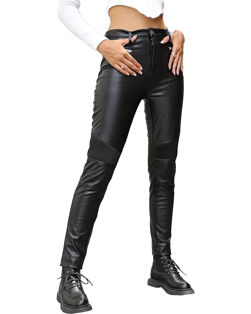 Faux Leather Leggings Women High Waisted Tights Stretchy Pleather Pants Black $14.00 Leggings