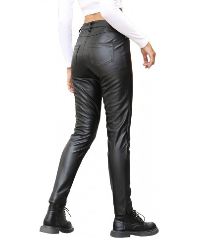 Faux Leather Leggings Women High Waisted Tights Stretchy Pleather Pants Black $14.00 Leggings