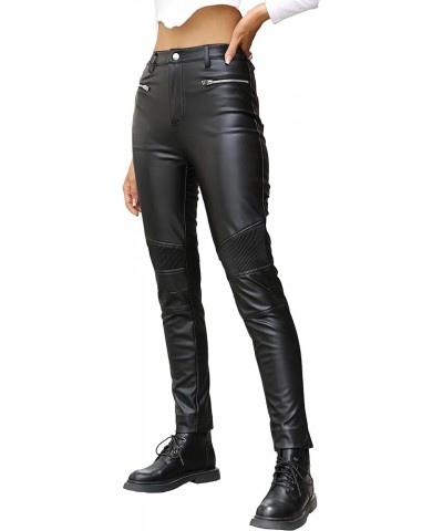 Faux Leather Leggings Women High Waisted Tights Stretchy Pleather Pants Black $14.00 Leggings