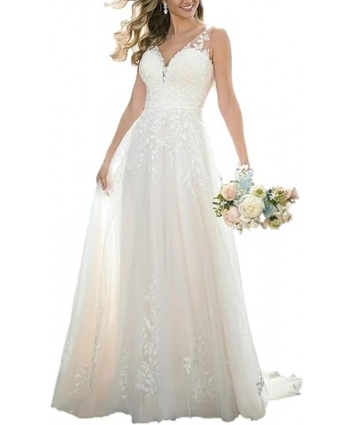 Women's V Neck Wedding Dresses Mermaid Lace Applique Bridal Gown Wz19-ivory $37.51 Dresses