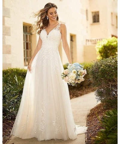 Women's V Neck Wedding Dresses Mermaid Lace Applique Bridal Gown Wz19-ivory $37.51 Dresses