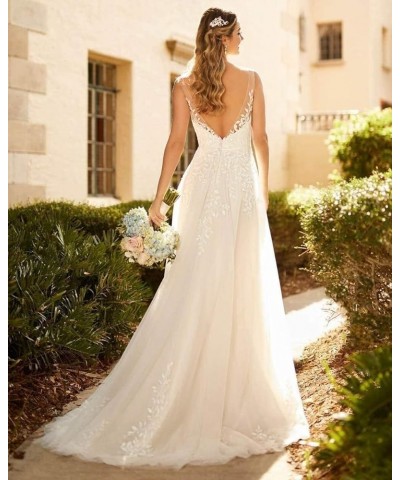 Women's V Neck Wedding Dresses Mermaid Lace Applique Bridal Gown Wz19-ivory $37.51 Dresses