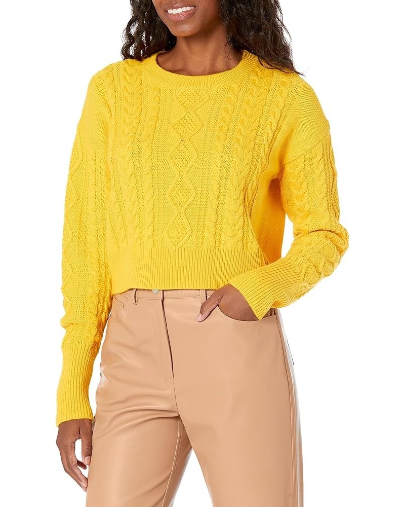 Women's Waylon Cropped Cable Sweater Maize $29.10 Sweaters