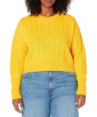 Women's Waylon Cropped Cable Sweater Maize $29.10 Sweaters