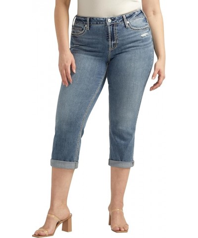 Women's Plus Size Suki Mid Rise Curvy Fit Capri Jeans Med Wash Cvs305 $27.61 Jeans