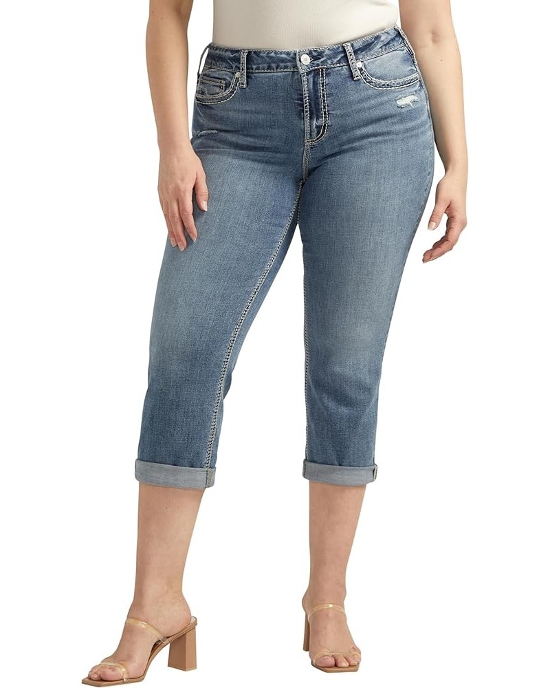 Women's Plus Size Suki Mid Rise Curvy Fit Capri Jeans Med Wash Cvs305 $27.61 Jeans