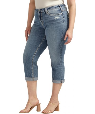 Women's Plus Size Suki Mid Rise Curvy Fit Capri Jeans Med Wash Cvs305 $27.61 Jeans