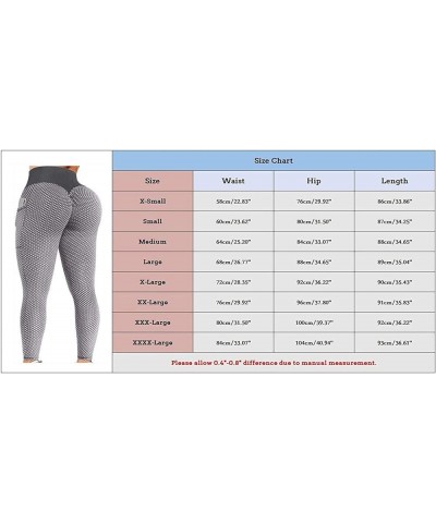 Leggings with Pockets for Women Butt Lift Scrunch Workout Leggings High Waisted Tummy Control Gym Yoga Pants Blue $8.64 Activ...