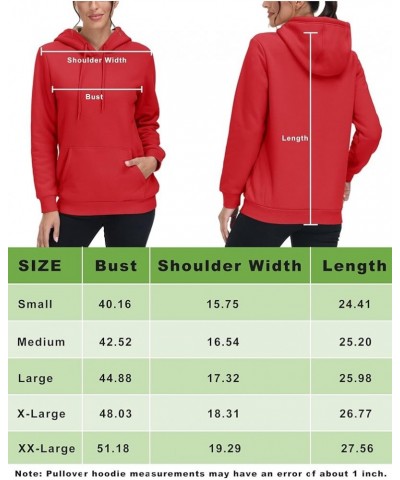 Women's Sherpa Lined Pullover Hoodies Cotton Fleece Sweatshirt Active Hooded With Pockets Casual Classic Tops Tomato Red $23....