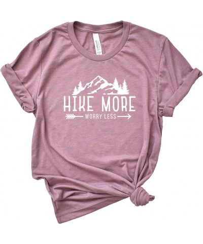 Hike More Worry Less - Camping Short Sleeve Graphic Tee - White Ink Orchid Crew White Ink $11.25 T-Shirts