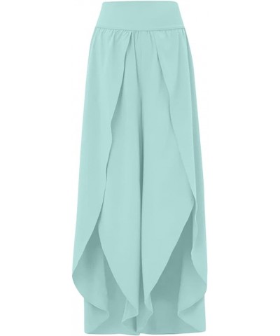 Women Flowy Split Wide Leg Pants High Waisted Pants Hippie Pants Boho Beach Plus Size Palazzo Pants Plus Size Mint Green $10....