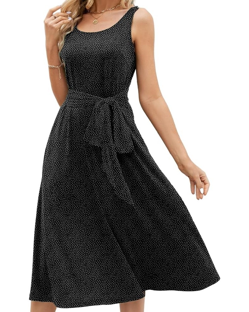 Women's Elegant Round Neck Sleeveless Casual Midi A-Line Swing Dress with Pockets B9rs703a-a3flora $18.33 Dresses