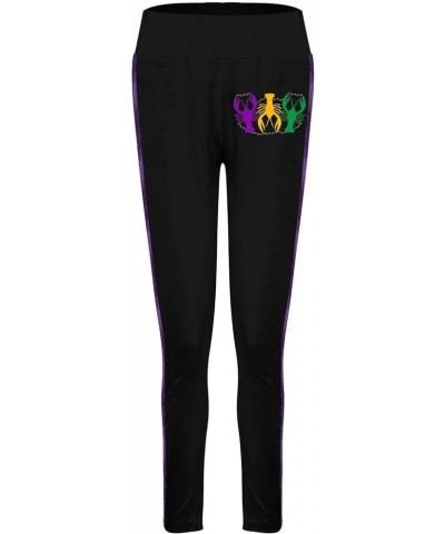 Mardi Gras Leggings for Women Funny Sequin Letter Printed High Waisted Workout Leggings for Women Running Exercise Yoga Pants...