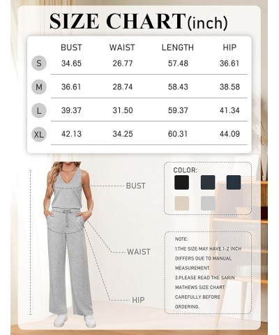 V Neck Jumpsuits for Women Casual Air Essentials Jumpsuit Sleeveless Wide Leg Long Pants Rompers with Pockets Grey $17.63 Jum...