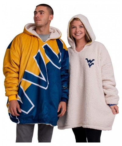 Women's Reversible Oversized Sherpa Hoodie Sweatshirt Colorblock Hoodeez West Virginia Mountaineers Colorblock $32.20 Activewear