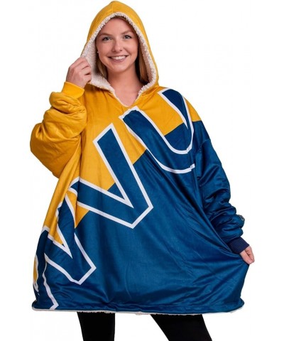 Women's Reversible Oversized Sherpa Hoodie Sweatshirt Colorblock Hoodeez West Virginia Mountaineers Colorblock $32.20 Activewear