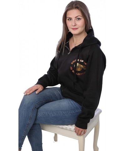 Womens Sweatshirt Plus Size Heavyweight Active Fleece Full Zip-Up Hoodie Black W/Gold Beauty Print $10.52 Hoodies & Sweatshirts