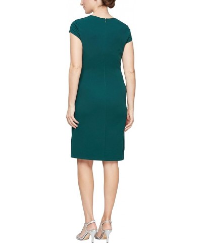 Women's Short Sleeve Sheath Night Out Dress Lace and Embellishment Dark Emerald Sqr Neck $18.17 Dresses