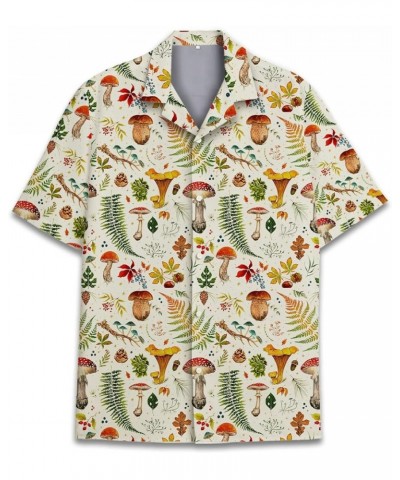 Mushroom Hawaiian Shirts for Men - Mushroom Shirt, Mushroom Shirts for Men, Mushroom Stripe Button Down Color 15 $13.64 Shirts