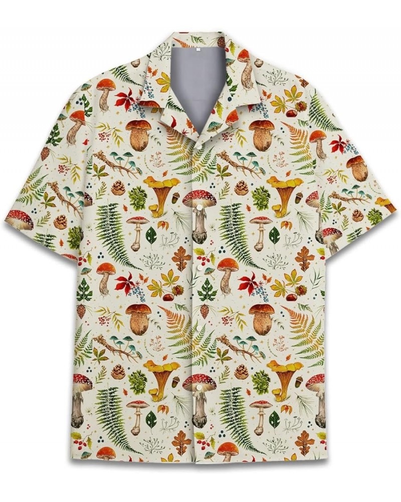 Mushroom Hawaiian Shirts for Men - Mushroom Shirt, Mushroom Shirts for Men, Mushroom Stripe Button Down Color 15 $13.64 Shirts