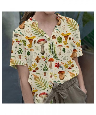 Mushroom Hawaiian Shirts for Men - Mushroom Shirt, Mushroom Shirts for Men, Mushroom Stripe Button Down Color 15 $13.64 Shirts