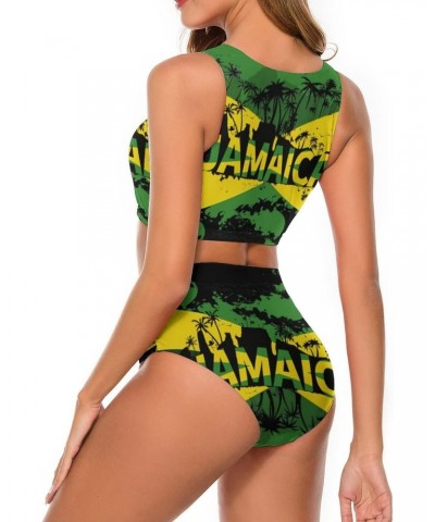 Jamaica Flag Bikini Swimsuit BK2086 Two Piece Bathing Suits Bikini for Women XL $22.32 Swimsuits