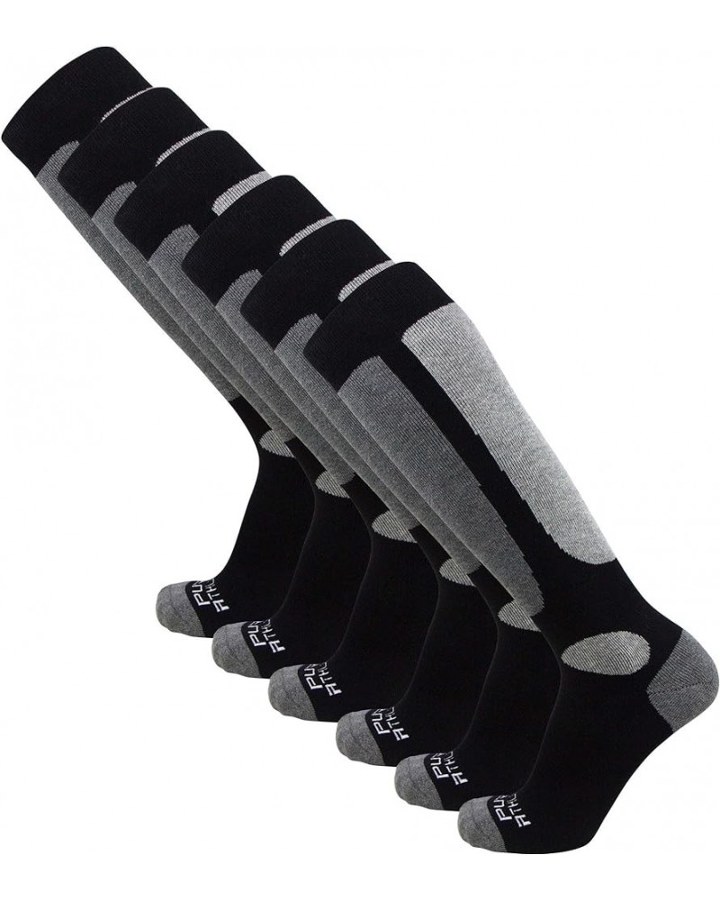 Value Ski and Snowboarding Socks - Cold Weather Socks for Skiing 6 Pairs - Black $19.93 Activewear