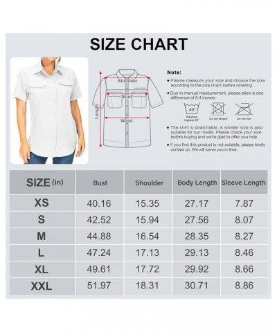 Women's UPF 50+ Short Sleeve Shirts UV Sun Protection Safari Shirts Quick Dry Outdoor Shirt for Fishing Hiking Travel 5076 Wh...