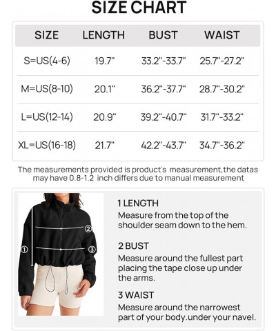 Womens Long Sleeve Sherpa Fleece Crop Jacket Full Zip Stand Collar Coat with Pocket Darkgrey $19.32 Jackets