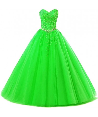 Women's Sweetheart Lace Quinceanera Dresses Appliques Sweet 16 Quinceanera Ball Gown Lime,green $49.50 Dresses