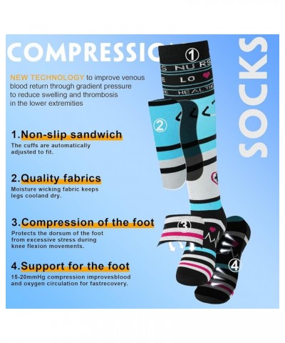 Compression Socks for Women & Men Circulation 6 Pairs Compression Socks 20-30 mmhg Best for Running,Nurse,Travel Assorted - 1...